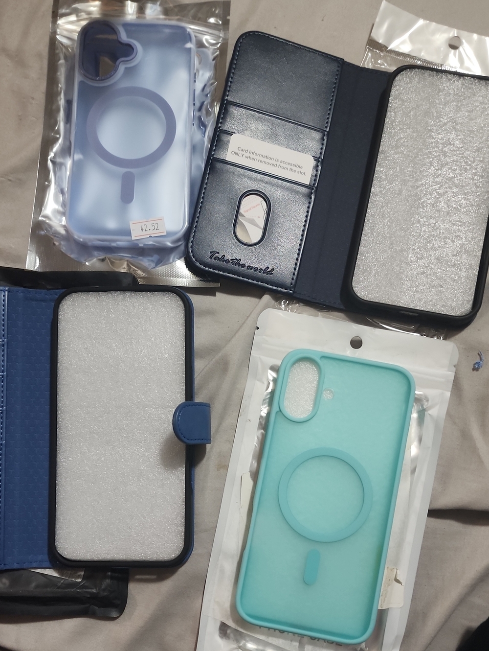 4 iphone16 Blue Magnetic Ring and wallet cases